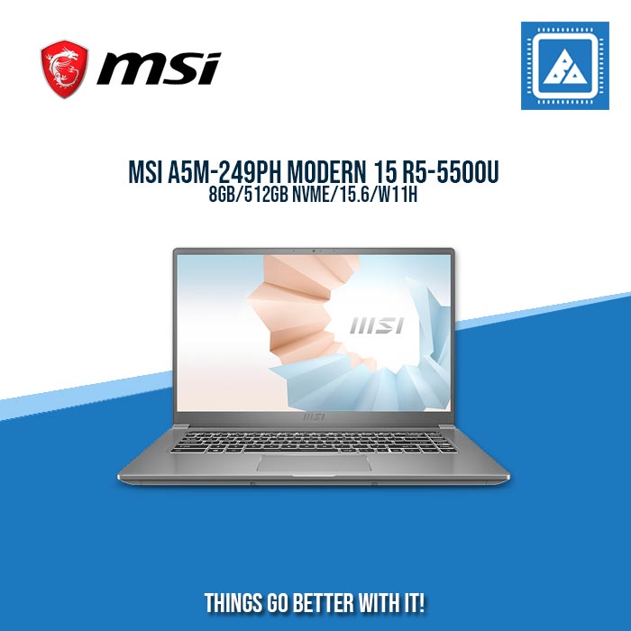 MSI A5M-249PH MODERN 15 R5-5500U/8GB/512GB NVME | BEST FOR STUDENTS AND FREELANCERS LAPTOP MSI A5M-249PH MODERN 15 R5-5500U/8GB/512GB NVME | BEST FOR STUDENTS AND FREELANCERS LAPTOP